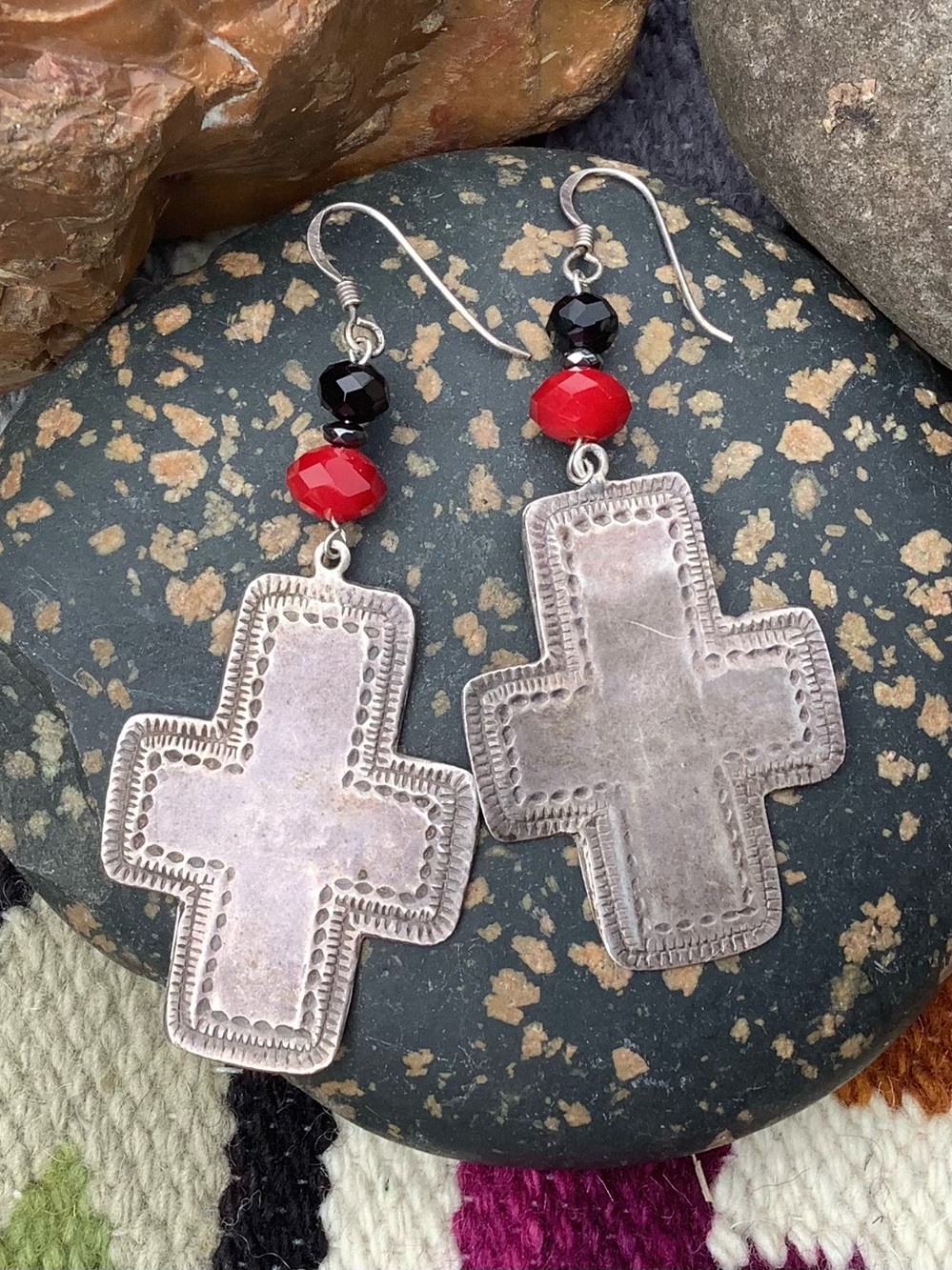 Sterling Cross Earrings